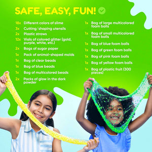 Jumbo Slime Maker Supplies Kit for Kids. Safe Non Toxic Toys Glow in Dark  NEW